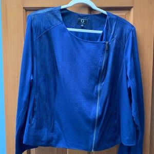 Light motorcycle jacket with faux python detail